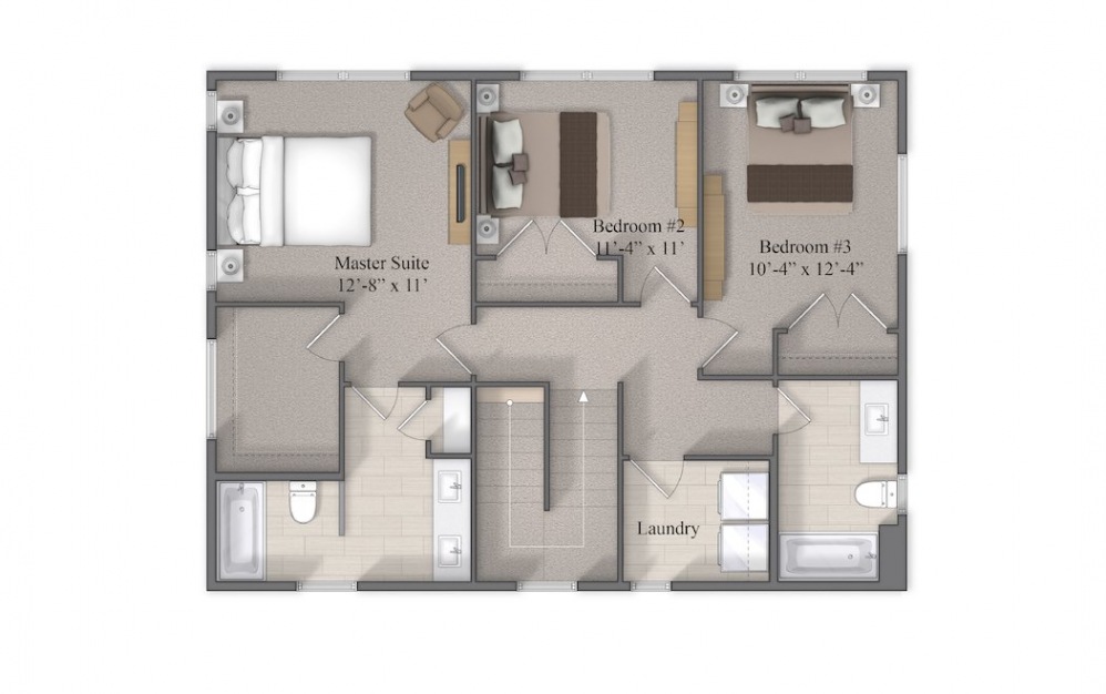 Winfield Level 2 Layout At Beacon Ridge Single Family Rentals In Plymouth, MN