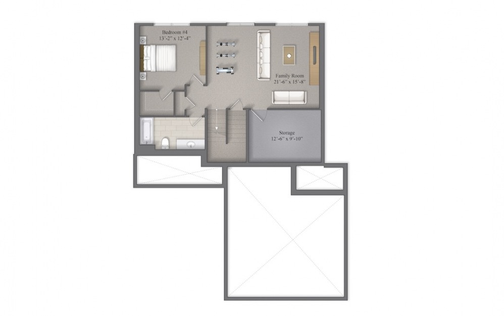 Winfield Basement Layout At Beacon Ridge Single Family Rentals In Plymouth, MN